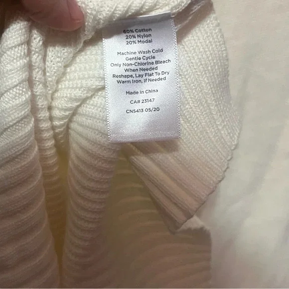 Talbots nwt cream size large cow neck sweater - Picture 4 of 4